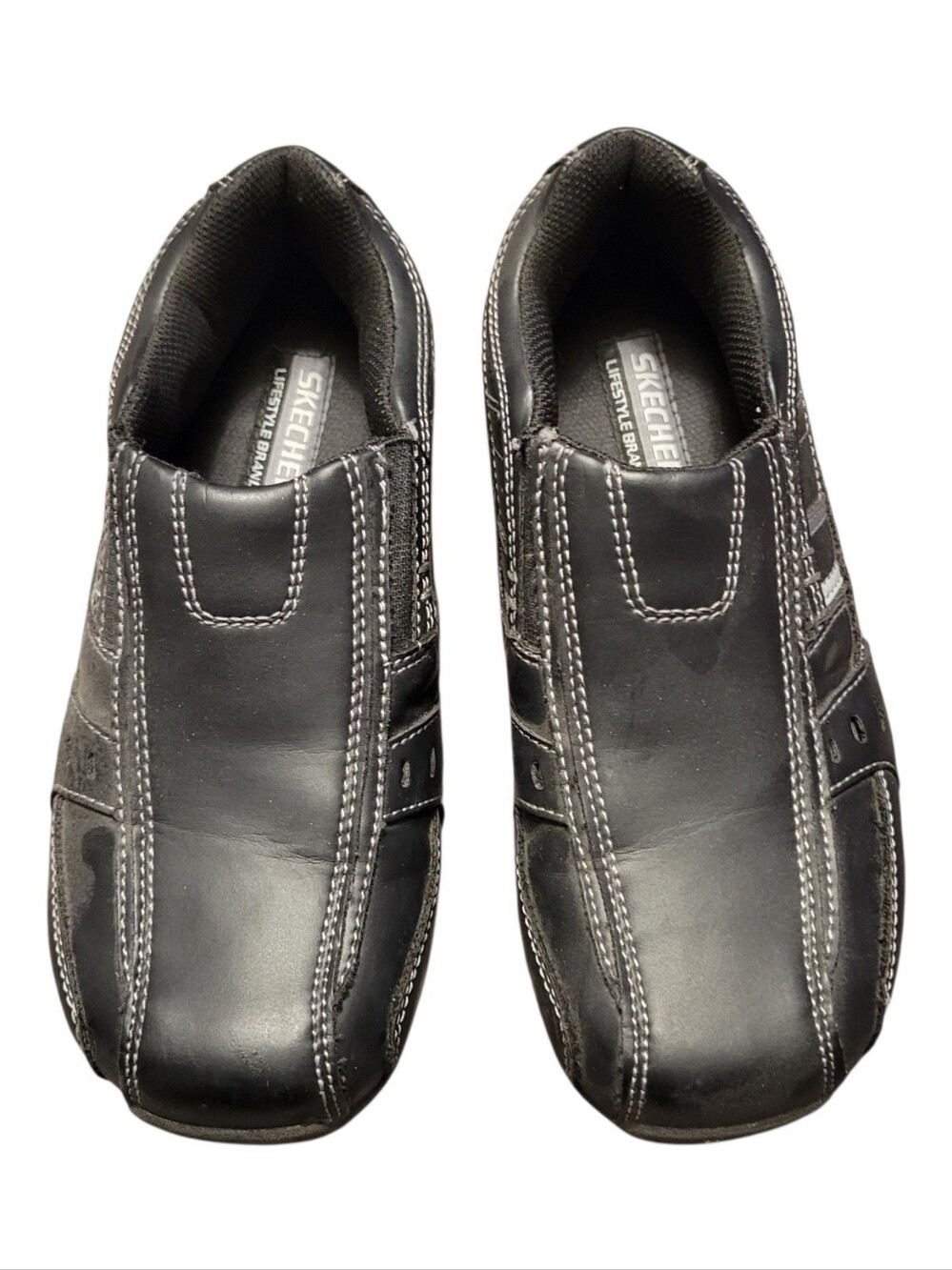 Sketchers Kids Black Slip On Walking Shoes, Size 2